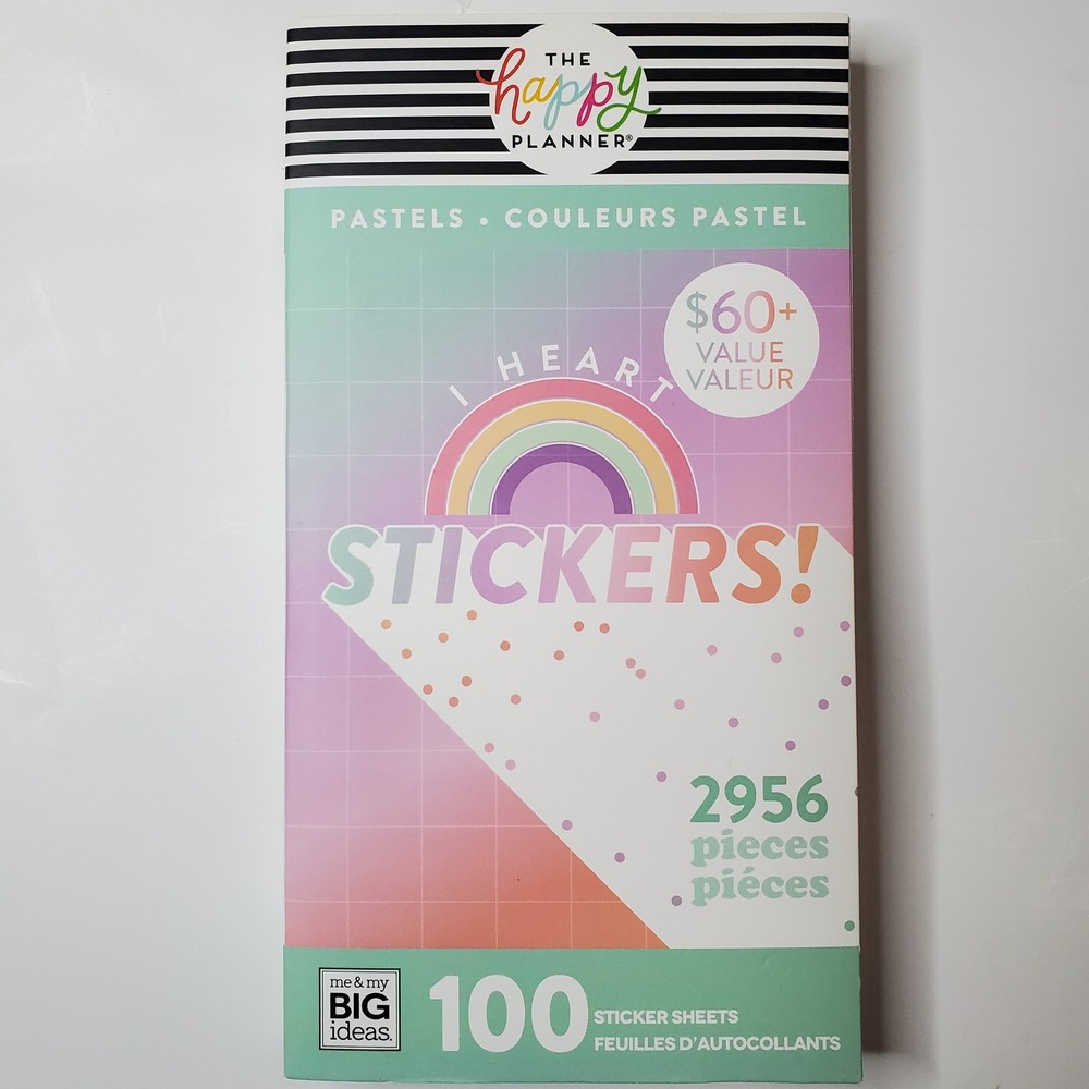 The Happy Planner Pastels Sticker Book 100 Sheets 2956 Pcs PPSV-9002 Rainbow